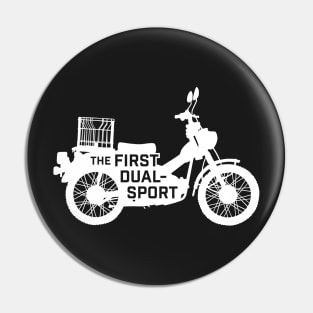 The First Dual-Sport Motorcycle (White) Pin