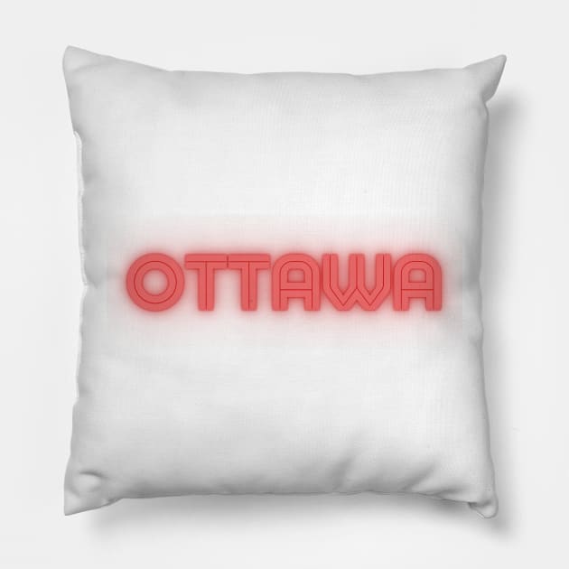 Ottawa Retro Word Ard Pillow by YegMark