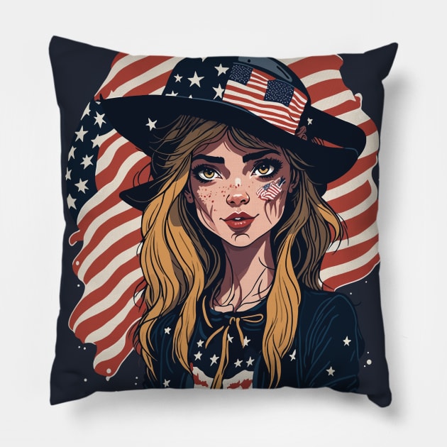 Patriotic Cat Mother Pillow by By_Russso