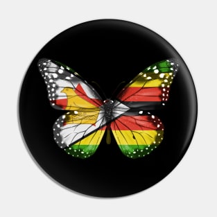 Zimbabwean Flag  Butterfly - Gift for Zimbabwean From Zimbabwe Pin