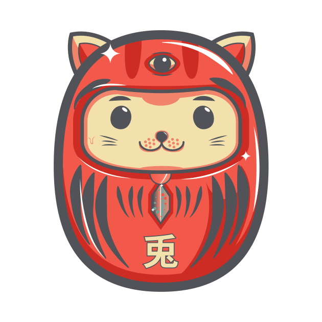 Daruma Rabbit Lucky Charm Japanese by Yamabushi's Kawaii Store