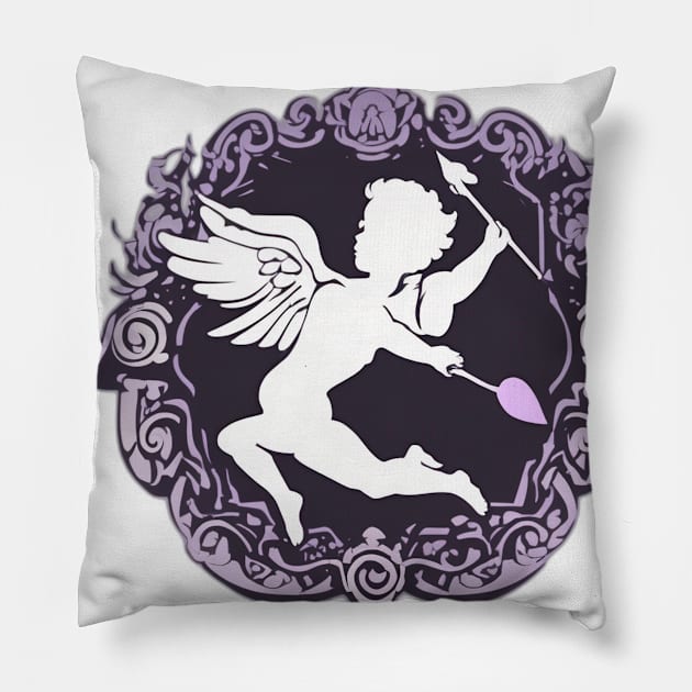 Mystical Cupid Silhouette No. 692 Pillow by cornelliusy