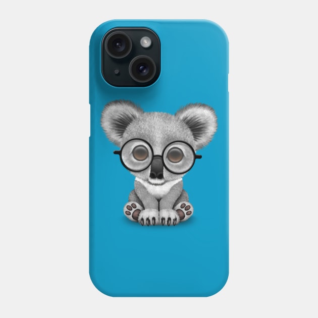 Cute Baby Koala Bear Cub Wearing Glasses Phone Case by jeffbartels