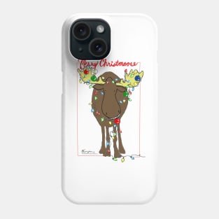 Merry Christmas Moose Art Phone Case