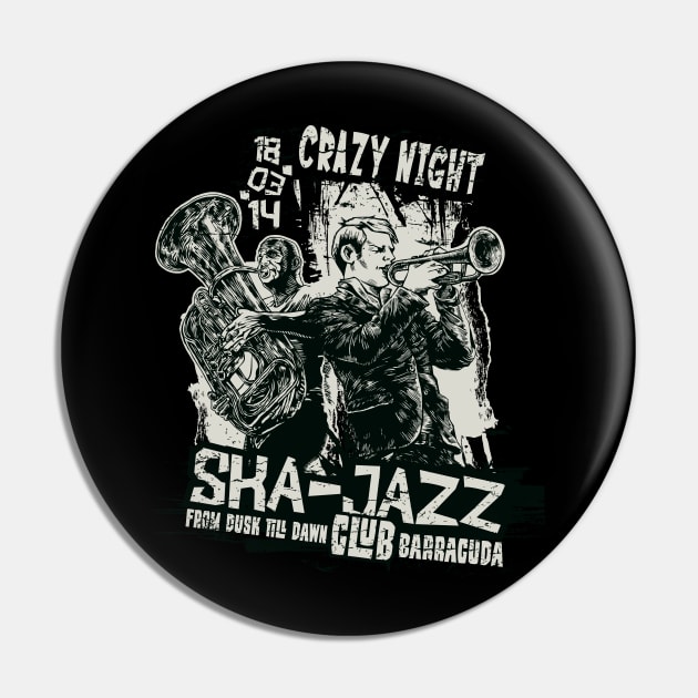 Crazy Night Ska-Jazz Pin by dailycreativo