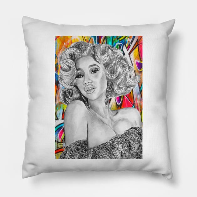 Cardi B Pillow by BryanWhipple