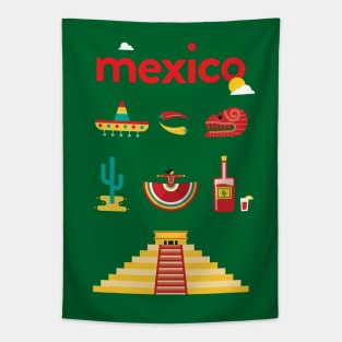 Mexico Poster Design Tapestry