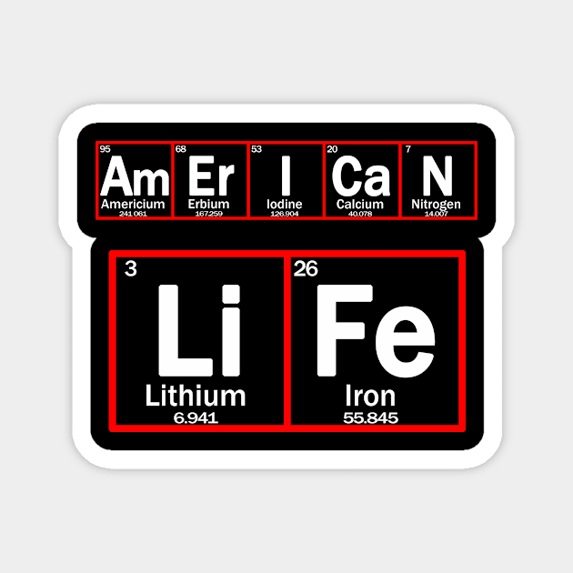 american life patriotic and scientific design Magnet by Context