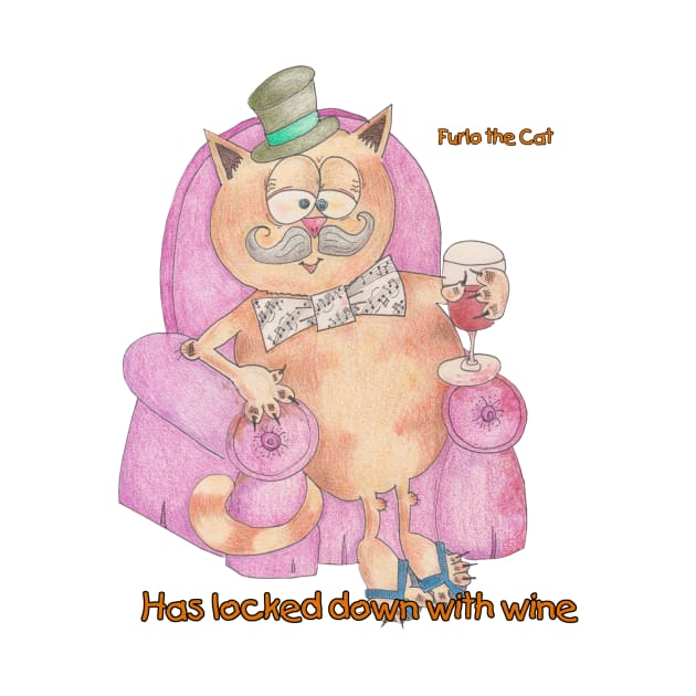 Furlo the Cat sat in a chair on the wine this lockdown by Northern Ray