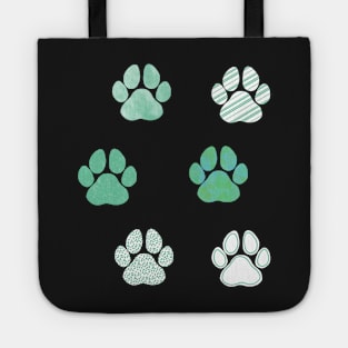 Paw Print Sticker Pack Green Prints Tote