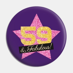 59th Birthday Gifts Women Fabulous - Pink Gold Pin
