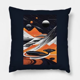 Sci fi Soviet space art Pillow