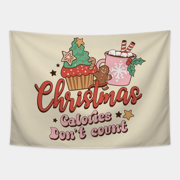 Christmas Calories Don't Count Tapestry by Erin Decker Creative