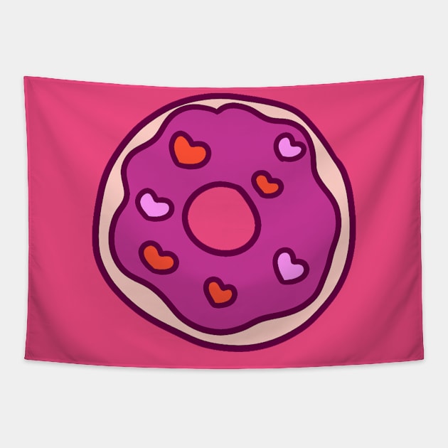 Frosted Heart Donut Tapestry by saradaboru