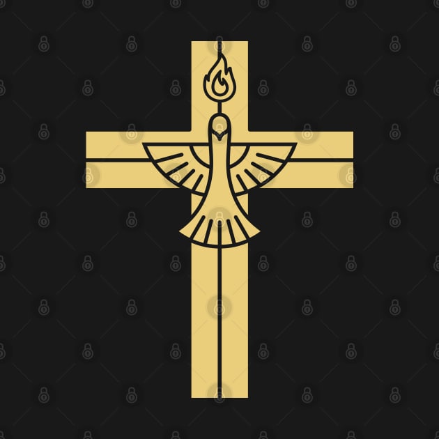 Christian cross and dove - a symbol of the Spirit by Reformer