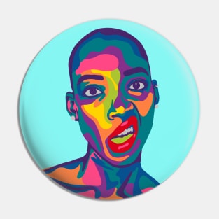 Snarl Woman Pop Art Portrait Pin