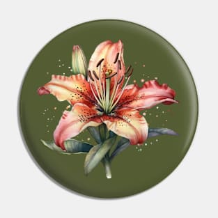 Watercolor Starlette Lily Pin