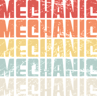 Retro Distressed MECHANIC Text Magnet