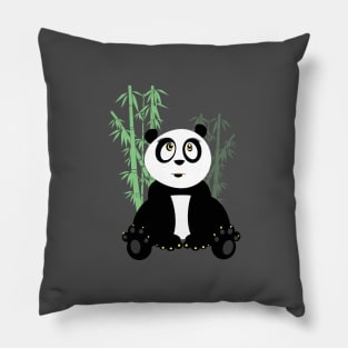 Panda Girl - Green Pillow