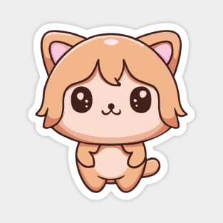 chibi kawaii cat drawing Magnet