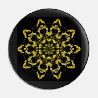 Yellow Chrysanthemum Light and Shadow Kaleidoscope pattern (Seamless) 22 Pin