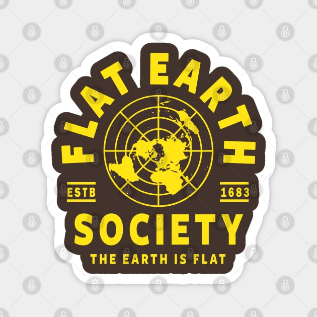 FLAT EARTH SHIRT, FLAT EARTH SOCIETY T-SHIRT, FLAT EARTHER Magnet by Tshirt Samurai