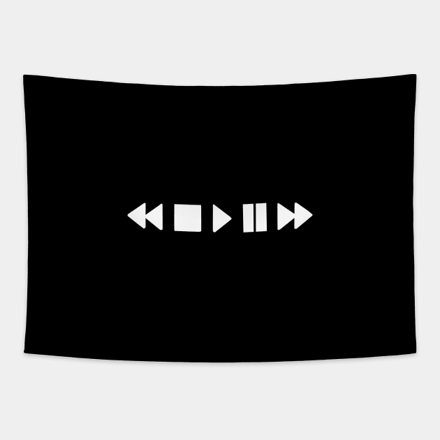 Play, pause, rewind buttons Tapestry by pepques