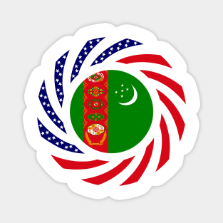 Turkmen American Multinational Patriot Flag Series Magnet