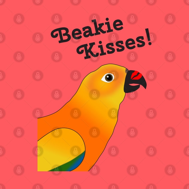 Beakie Kisses Sun Conure Parrot Cute by Einstein Parrot