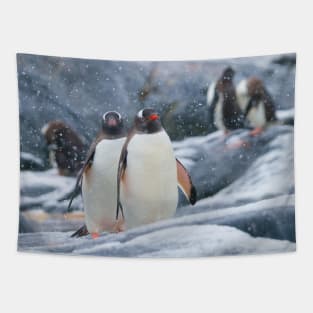 SNOWY PENGUIN MARCH Tapestry