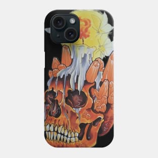 Orange Crystal Skull Phone Case