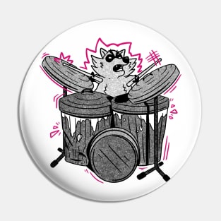 Raccoon Drummer Music Lover Pin