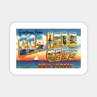 Greetings from Sea Isle City, New Jersey - Vintage Large Letter Postcard Magnet