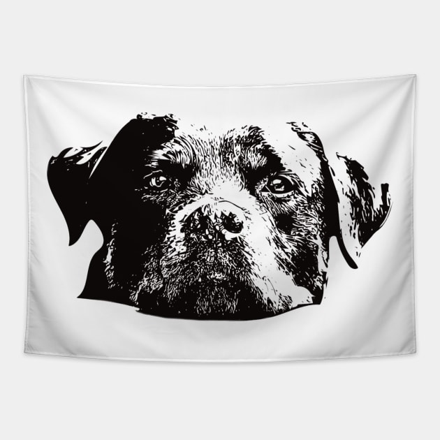 Rottweiler Face Design - A Rottie Christmas Gift Tapestry by DoggyStyles