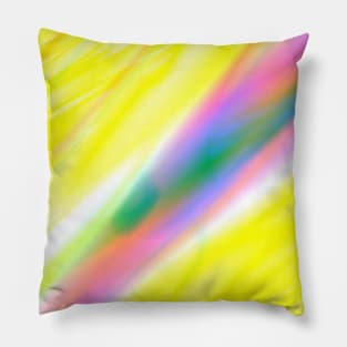 yellow pink green abstract texture Pillow