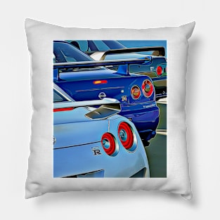 Skyline R32 R33 R34 GTR Cartoon Pillow