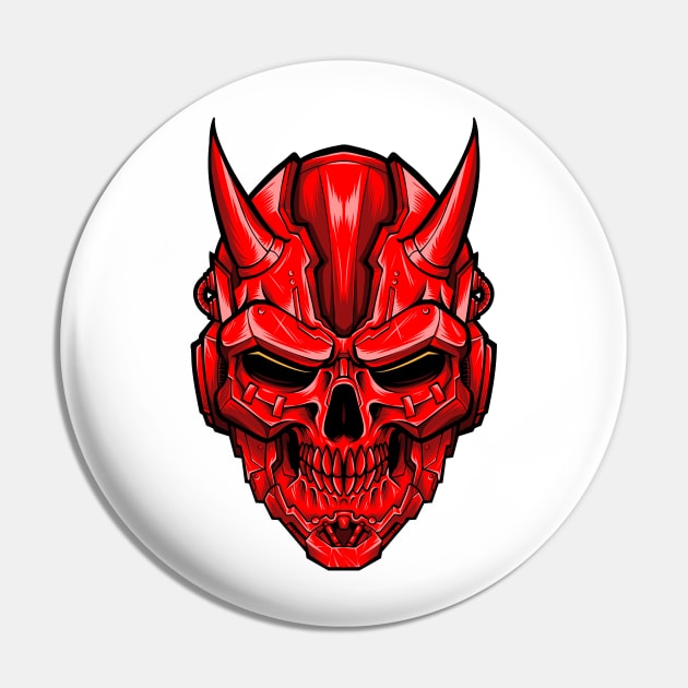 Mecha Devil Skull Pin by Mako Design 