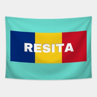 Resita City in Romanian Flag Tapestry