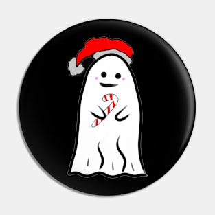 Candy Cane Ghost Pin