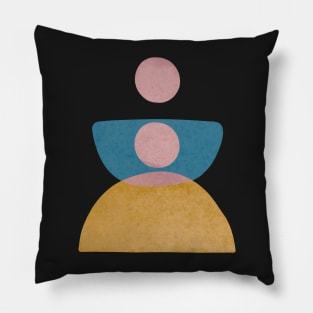 Blue Yellow Abstract Minimalism Pillow