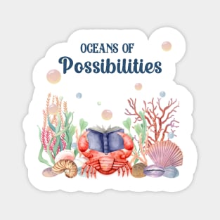 oceans summer reading 2022 crab design Magnet