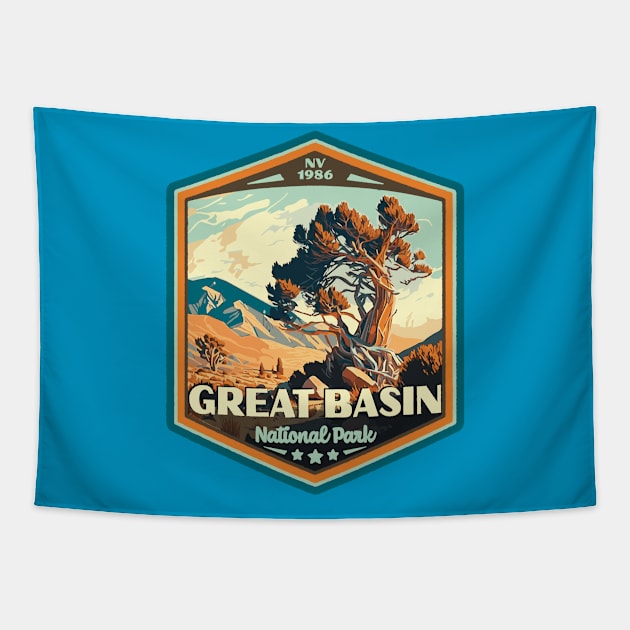 Great Basin National Park  Vintage WPA Style National Parks Art Tapestry by GIANTSTEPDESIGN