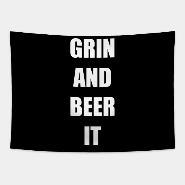 GRIN AND BEER IT Tapestry by DMcK Designs