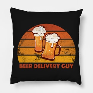 Beer Delivery Guy Funny Distressed Pillow