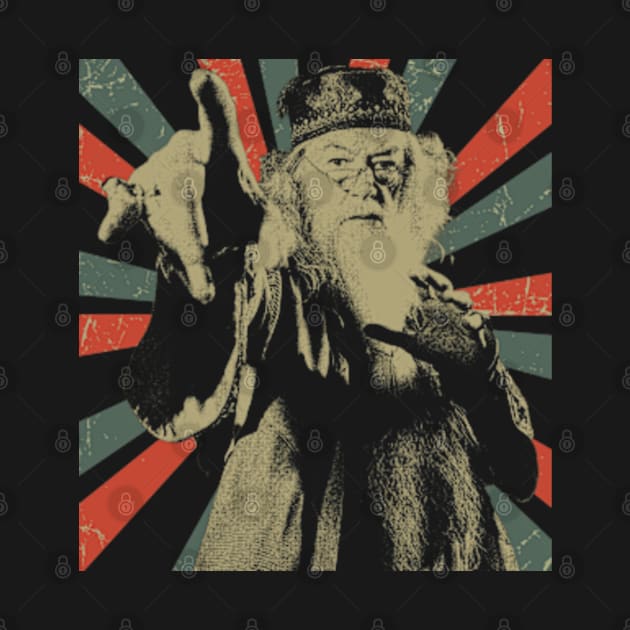 Sir Michael Gambon || Albus Dumbledore ||Vintage Art Design by Setipixel