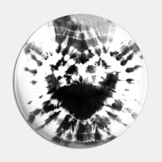 Tie-Dye Black and White Heart Pin by Carolina Díaz