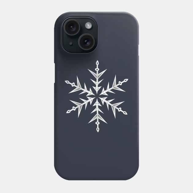 Minimalistic White Snowflake Hand Drawn Art Phone Case by taiche