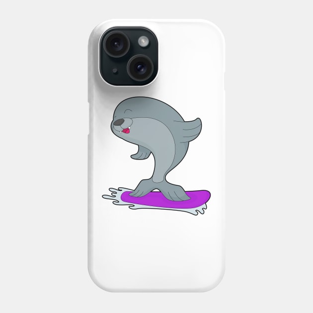 Seal Snowboard Winter sports Phone Case by Markus Schnabel