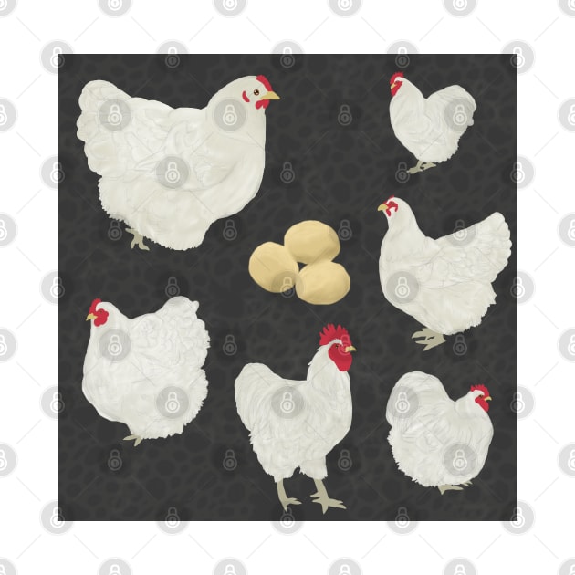 White Orpington Chicken Pattern by TrapperWeasel