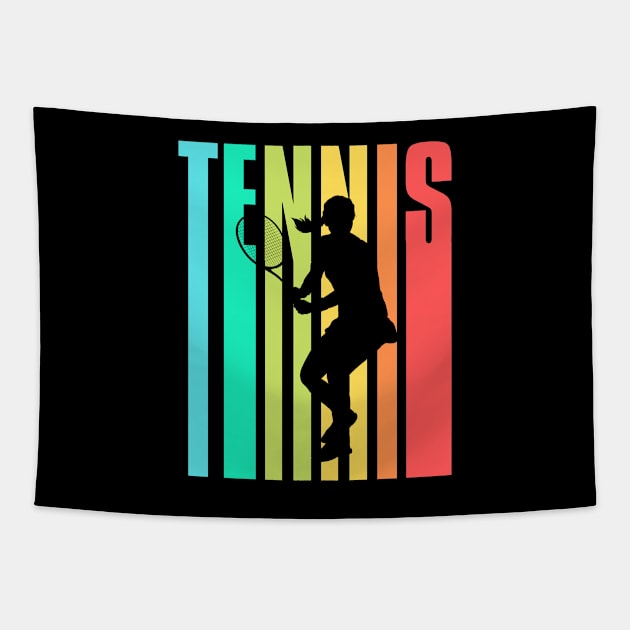 US Open Tennis Player Silhouette Tapestry by TopTennisMerch